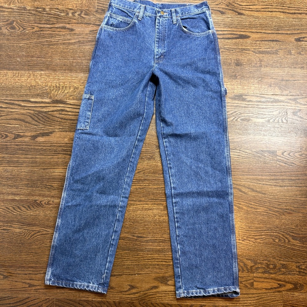 Bulwark FR Workwear Carpenter Jeans Mens 34 x 34 Blue Denim Straight Leg
